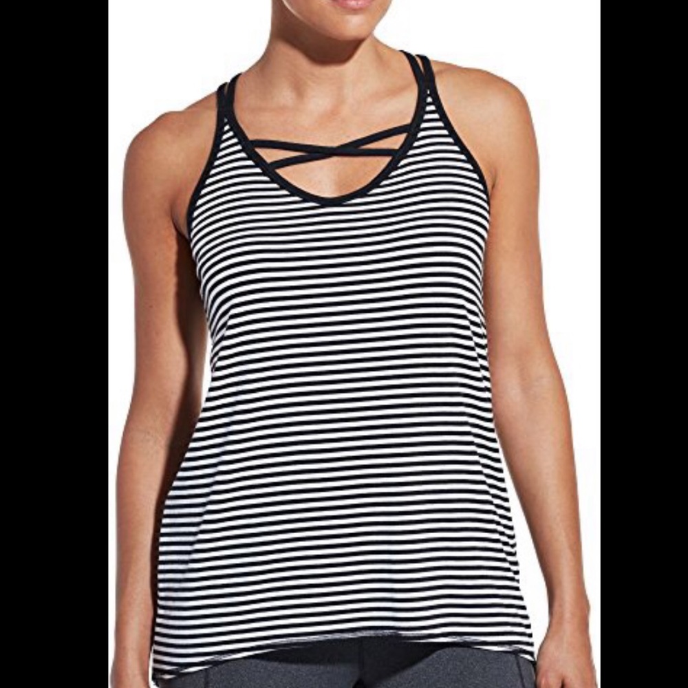 CALIA Strappy Striped Tank